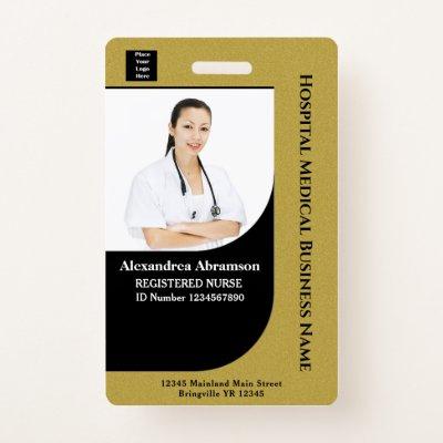 Employee Photo Name Bar Code Logo ID Card Custom Badge