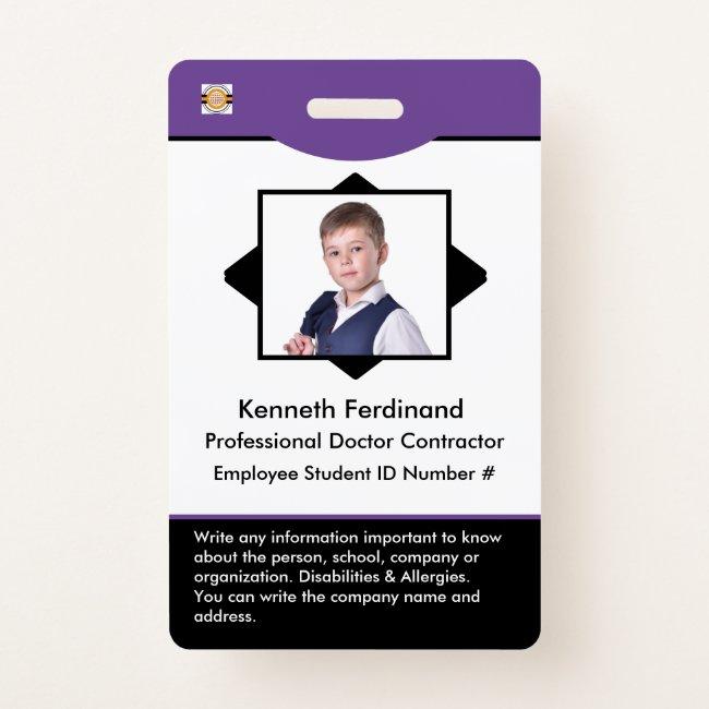 Employee Photo Name Logo Id Card Custom Badge