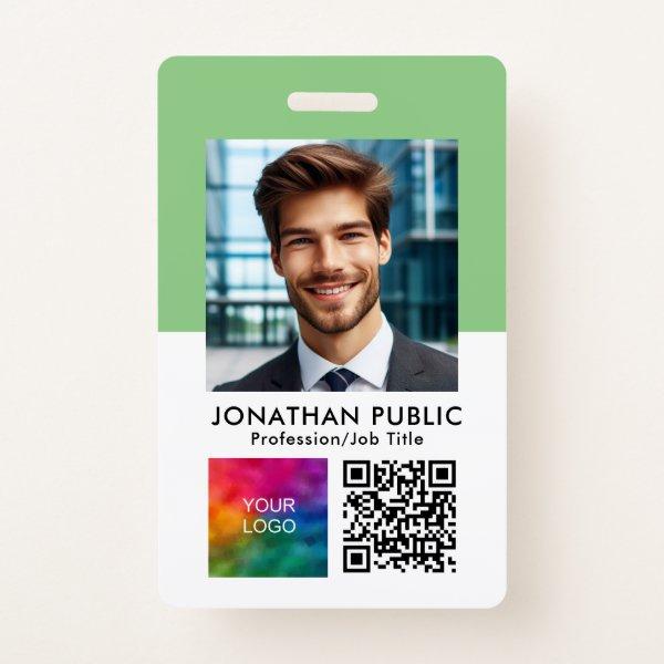 Employee Photo QR Code Company Logo Name Tags Badge