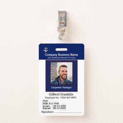 Employee Photo Signature Logo Name Custom ID Badge