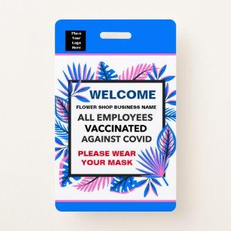 Employees Vaccinated Business Logo Custom  Badge