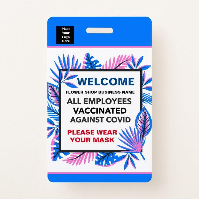 Employees Vaccinated Business Logo Custom Badge