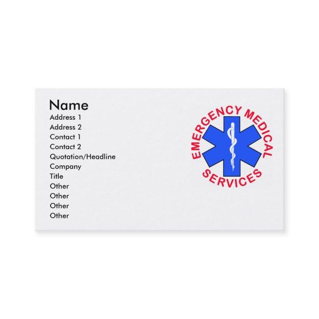 EMS EMT Contact Card