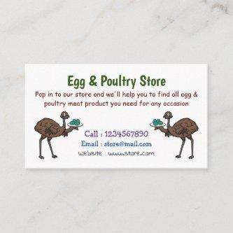 Emu with eggs cartoon illustration