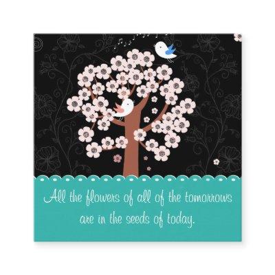 Encouraging Message with Birds & Garden Square