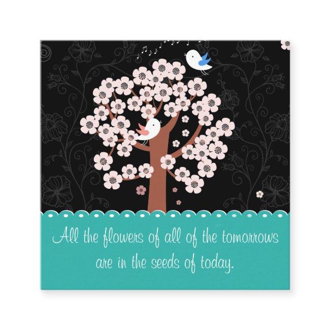 Encouraging Message with Birds & Garden Square
