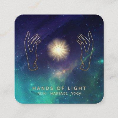 *~* Energy Hands.  Universe Cosmic Stars Light Square