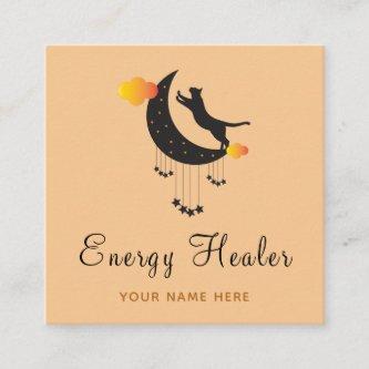 Energy Healer Black Cat Psychic Fortune Teller  Square