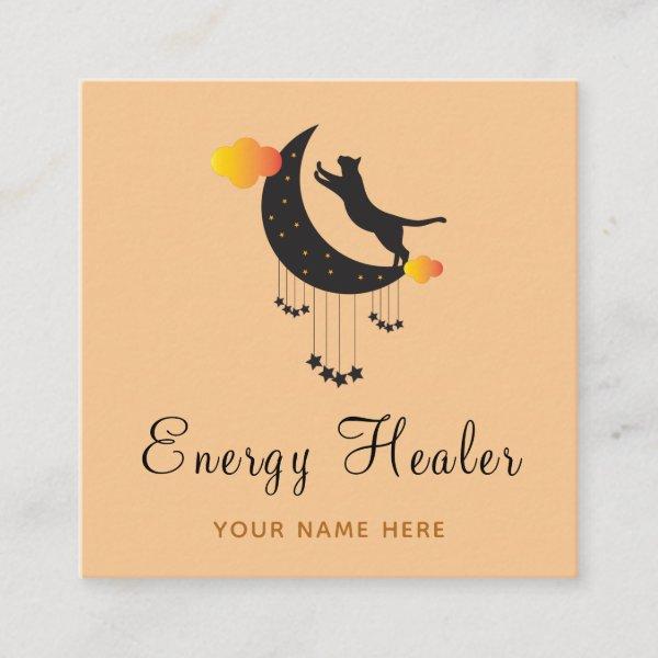 Energy Healer Black Cat Psychic Fortune Teller  Square