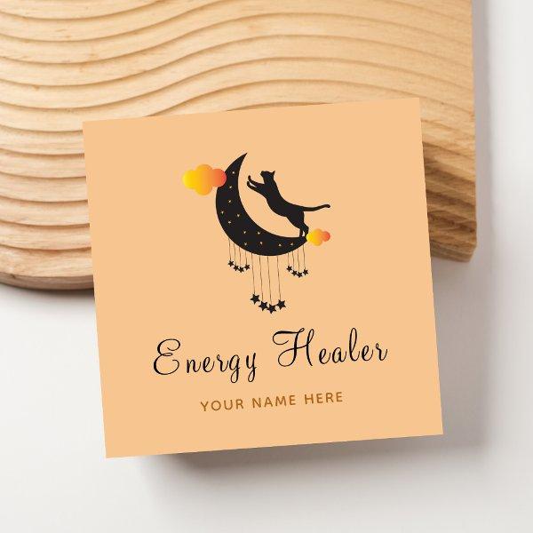 Energy Healer Black Cat Psychic Fortune Teller  Square