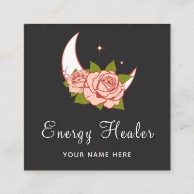 Energy Healer Fortune Teller Moon & Roses Floral   Square