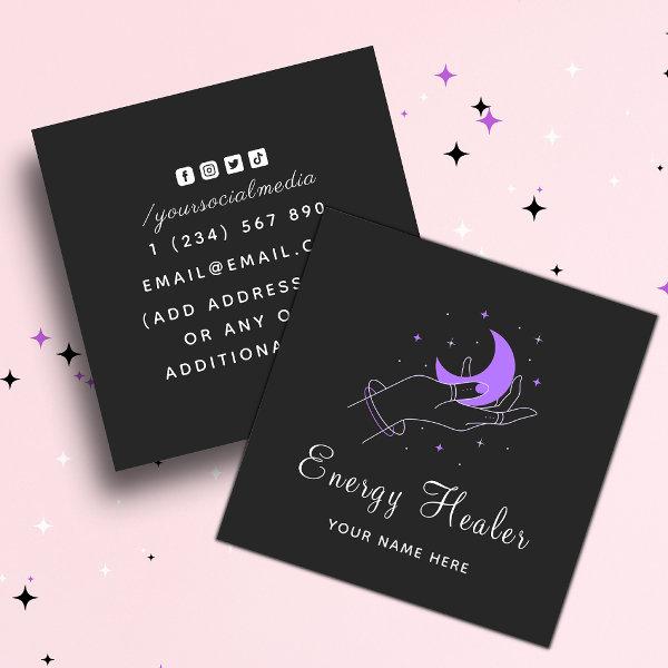 Energy Healer Fortune Teller Mystic Hand Moon Star Square