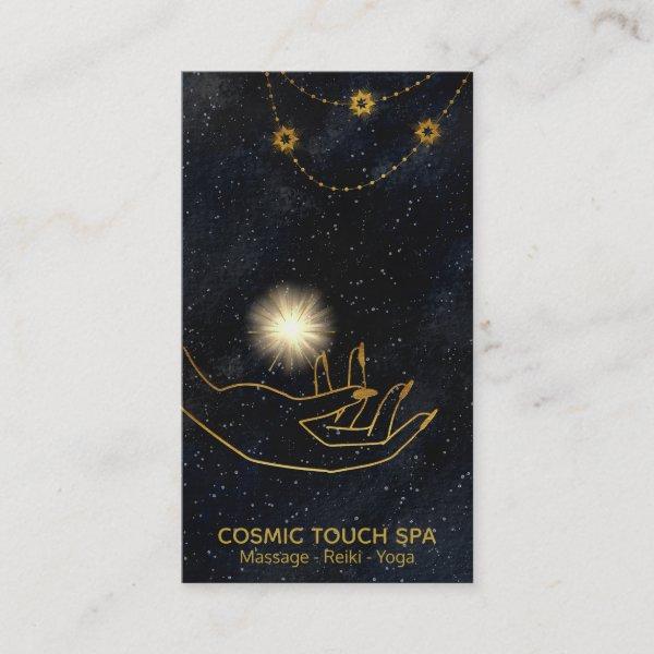 *~* Energy Healing Gold Cosmic Hands Stars