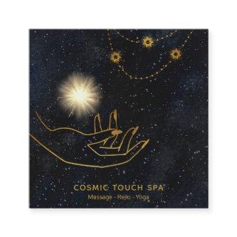 *~* Energy Healing | Gold Cosmic Stars Hands Square