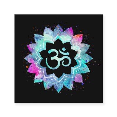 *~*  Energy Healing Lotus Mandala Om Aum Symbol Square