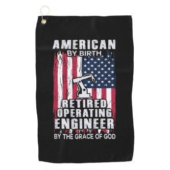 Engineer American Retired Operating Engineer Golf Towel