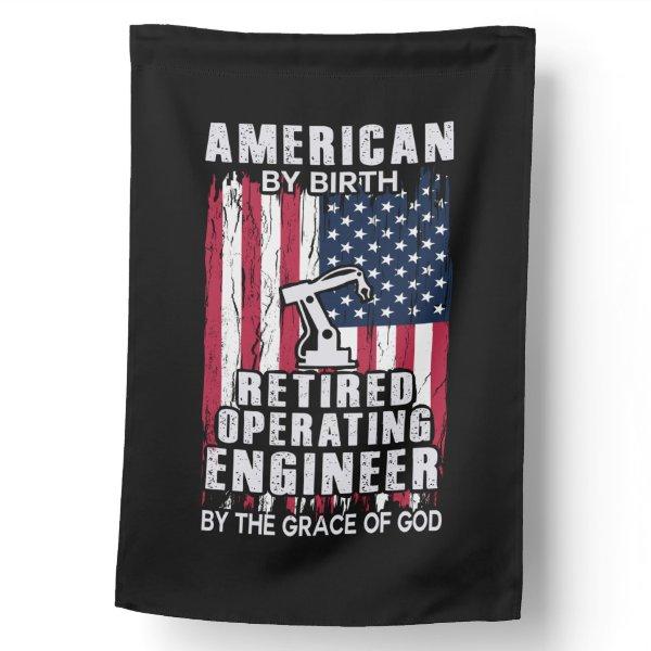 Engineer American Retired Operating Engineer House Flag