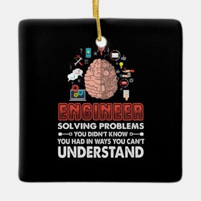 Engineer Solving Problems Ceramic Ornament