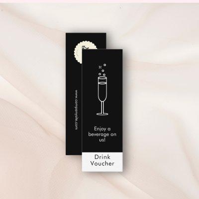 Enjoy a Beverage on us Logo Black Drink Voucher Mini