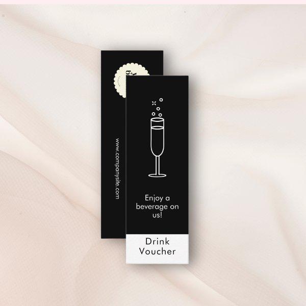 Enjoy a Beverage on us Logo Black Drink Voucher Mini