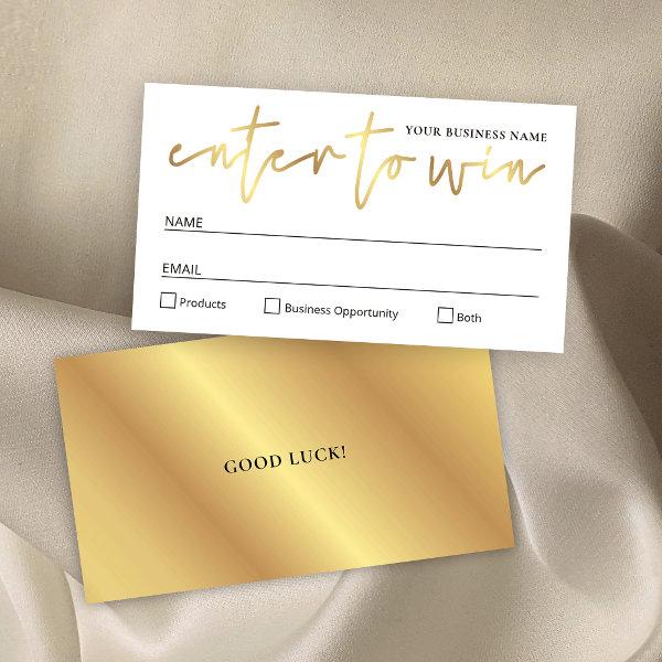 Enter To Win White & Gold Event Raffle Ticket