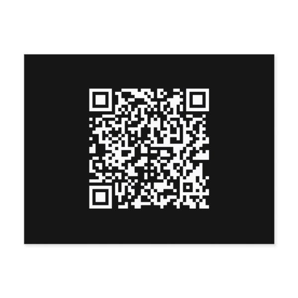 Enter URL & Create Scannable QR Code | Black White Postcard