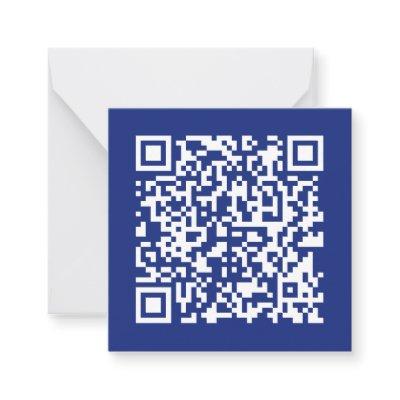 Enter URL Instantly Generated QR Code | Navy Blue Note Card