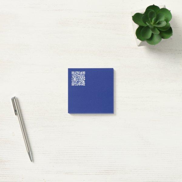 Enter URL Instantly Generated QR Code | Navy Blue Post-it Notes
