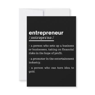 Entrepreneur Definition Funny Business Owner Gift Note Card