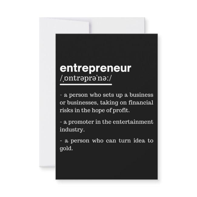Entrepreneur Definition Funny Business Owner Gift Note Card