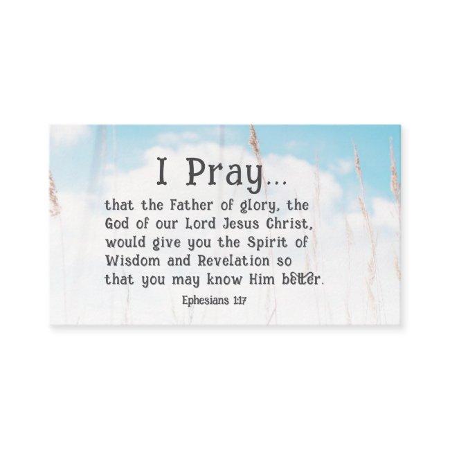 Ephesians 1:17 Bible Prayer for Wisdom Revelation