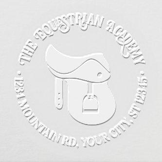Equestrian School Business Saddle Return Address Embosser