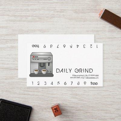 Espresso Machine Punchcard Loyalty Card