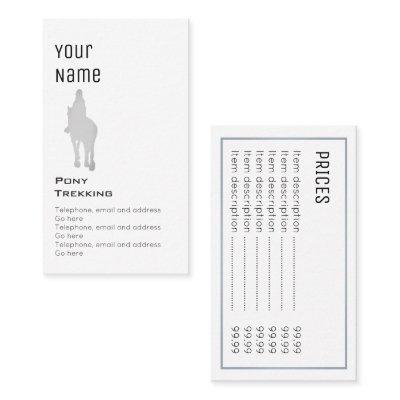 "Essential" Horse Riding Price Cards