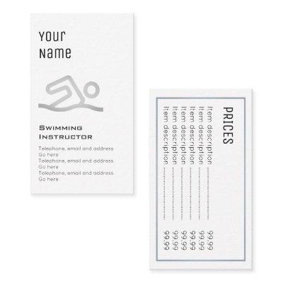 "Essential" Swimming Instructor Price Cards