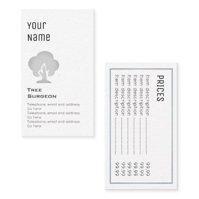 "Essential" Tree Surgeon Price Cards