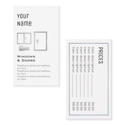 "Essential" Windows and Doors Price Cards