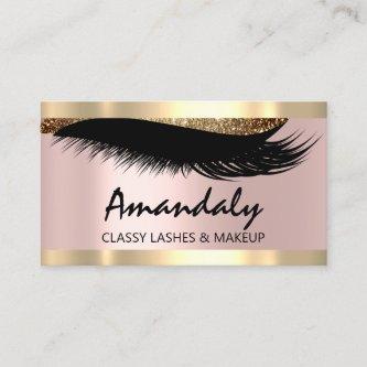 Esthetician Makeup Eyelashes Pink Appointment Card