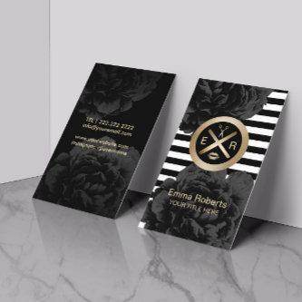 Esthetician Wax Stick & Twezzer Logo Black Floral