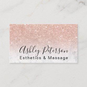Esthetics massage script marble rose gold glitter