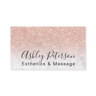 Esthetics massage script marble rose gold glitter