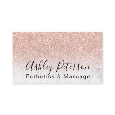 Esthetics massage script marble rose gold glitter
