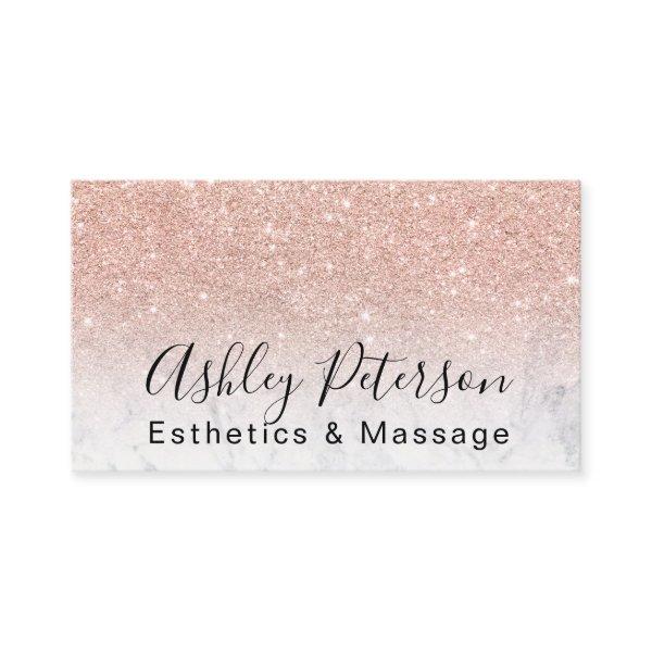 Esthetics massage script marble rose gold glitter