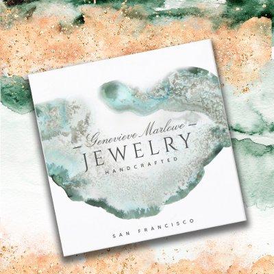 Ethereal Blue Green Agate Jewelry Designer Square