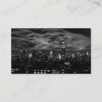 Ethereal Clouds: NYC Skyline, ESB Black and White