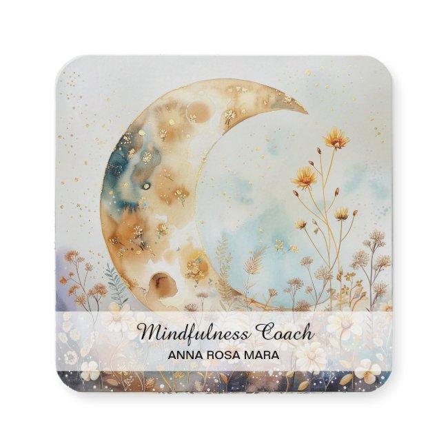 *~* Ethereal Crescent Moon Flowers QR Floral AP70 Square