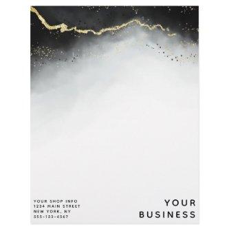 Ethereal Mist Ombre Black Watercolor Custom Shop Letterhead