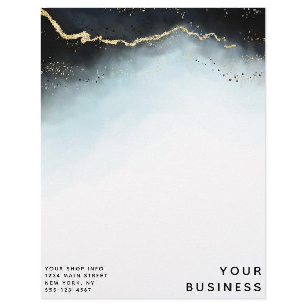 Ethereal Mist Ombre Navy Blue Moody Custom Shop Letterhead