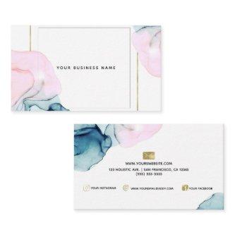 Ethereal Teal & Pink Inky Glamour Modern Elegance