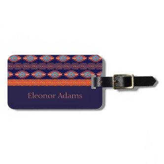 Ethnic  geometric pattern.  luggage tag